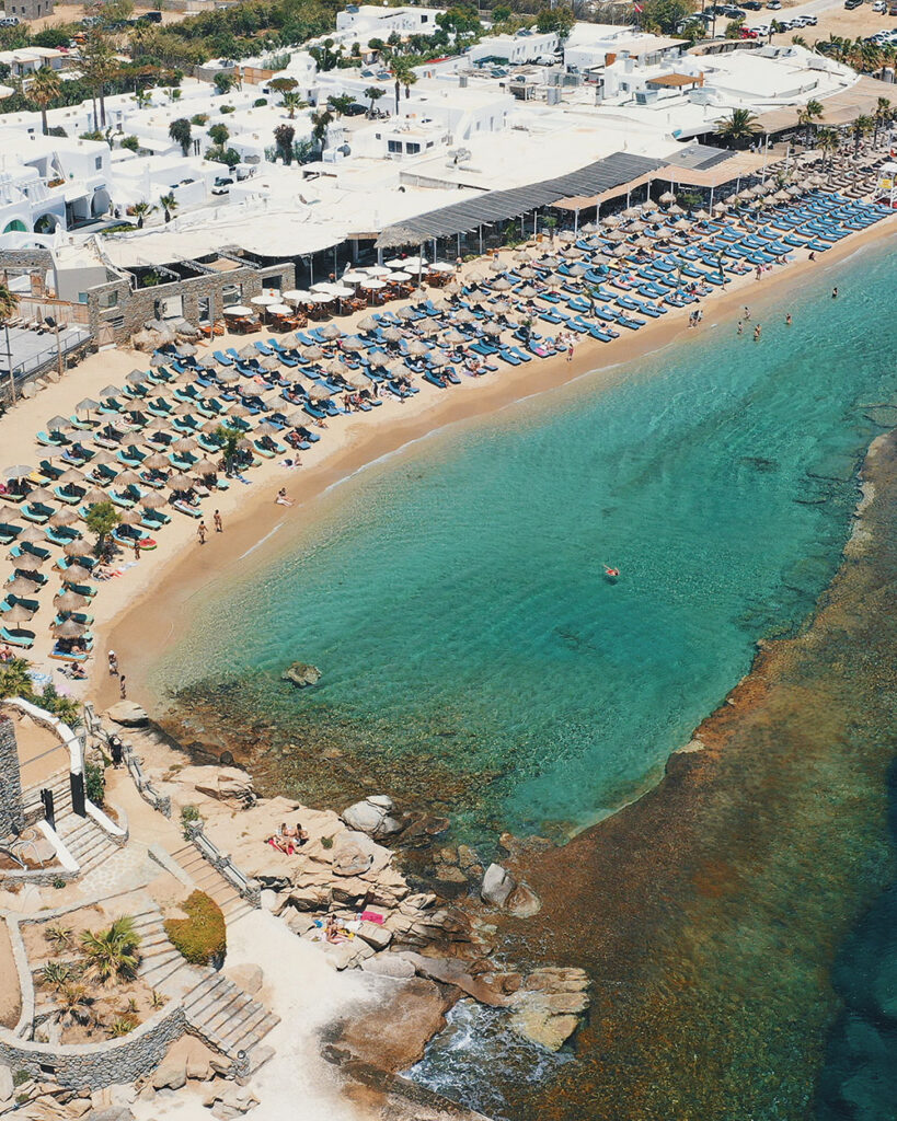 Aerial view of Paradise Resort Mykonos